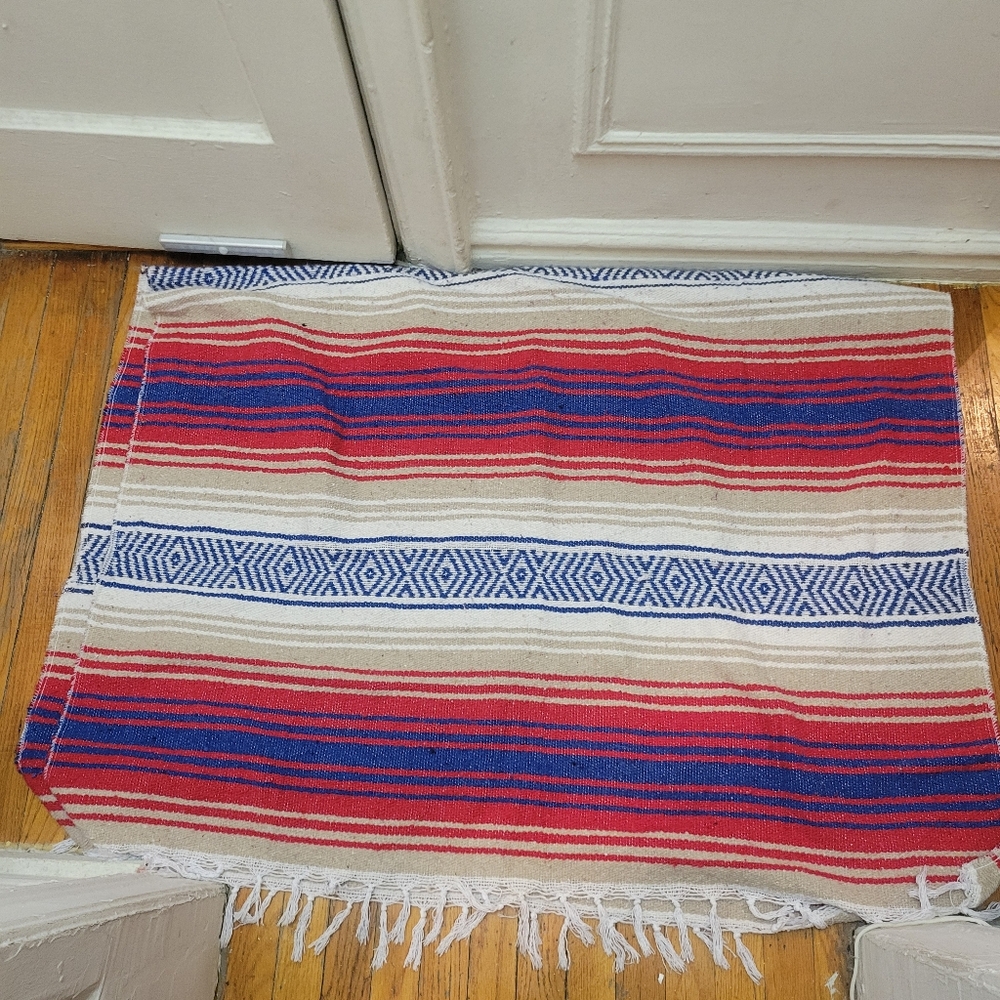 Mexican Serape/Falsa Blanket EUC South Western Throw